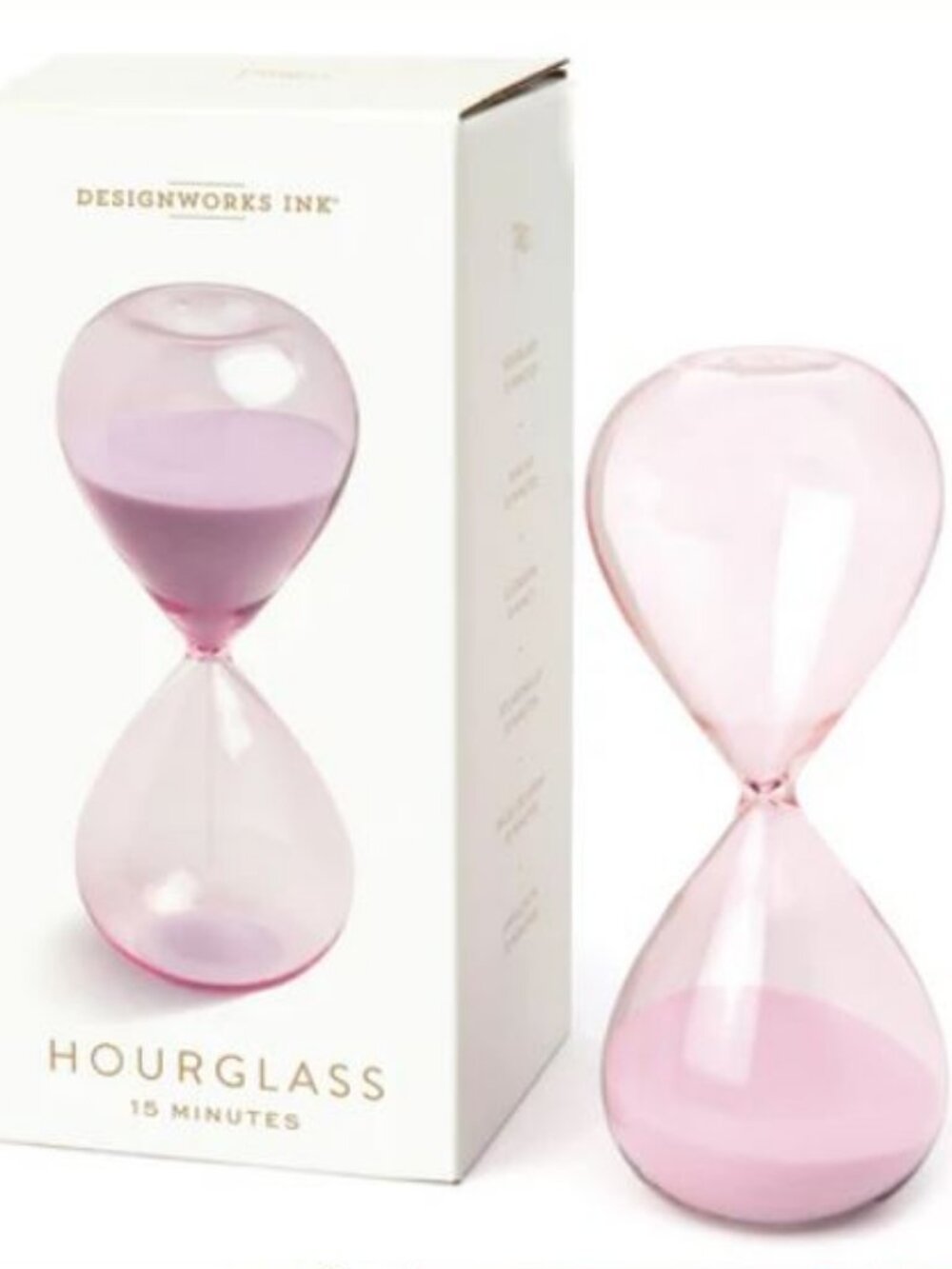 Hourglass ⏳ Lilac Colored Sand Ombre Tinted Glass 15 Minute Timer 6.6" Tall NEW